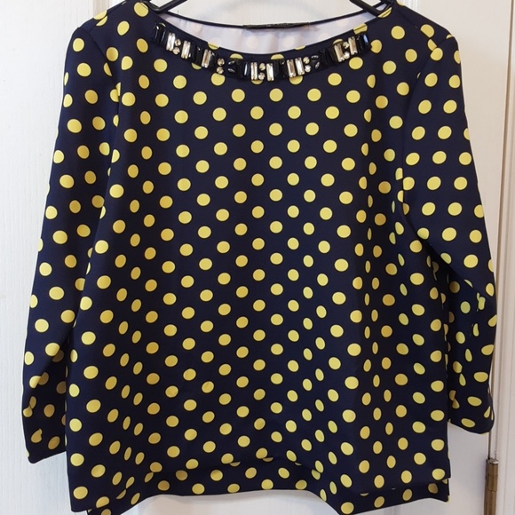 yellow polka dot top zara